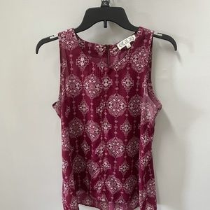 Pink Rose Sleeveless Blouse Size M